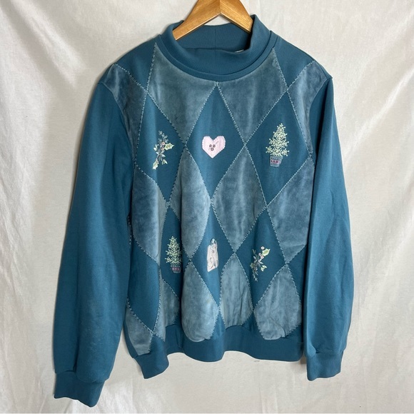 Alfred Dunner Sweaters - Alfred dunner blue grandma sweater crew neck vintage